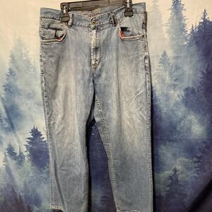 Vintage Indigo Palms Original Mens Jeans 36x30 Baggy Fit Light Wash